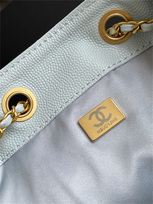 Chanel 25 Medium Handbag Grained Calfskin Gold Tone Metal Blue AS5311