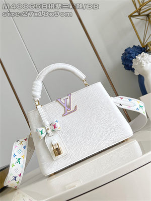 L.V X TM Capucines BB Bag Taurillon Leather White M48865