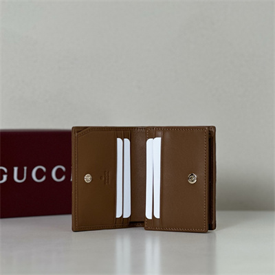 Gu.cci GG Marmont card case wallet Leather Brown 466492