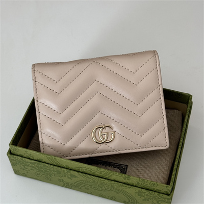 Gu.cci GG Marmont card case wallet Leather Lt Pink 466492