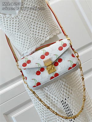 L.V X TM Pochette Métis East West Monogram Cherry Coated Canvas M14231