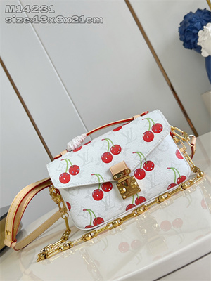 L.V X TM Pochette Métis East West Monogram Cherry Coated Canvas M14231
