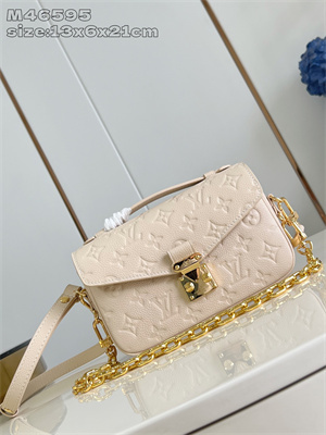 L.V Pochette Métis East West Monogram Empreinte Sand M14322