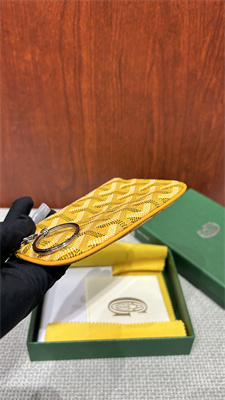 Goyard Key Pouch coin purse Goyardine Canvas & Chevroches Calfskin Yellow