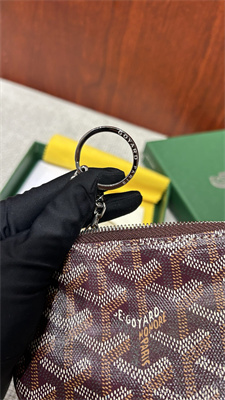 Goyard Key Pouch coin purse Goyardine Canvas & Chevroches Calfskin Burgundy
