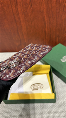 Goyard Key Pouch coin purse Goyardine Canvas & Chevroches Calfskin Burgundy