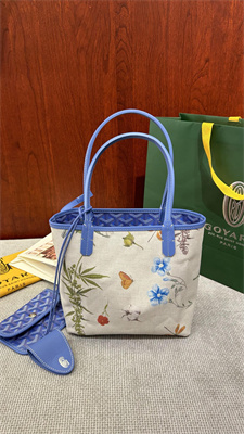 Goyard Anjou Mini Bag Chevroches Calfskin & Goyardine Canvas Iris