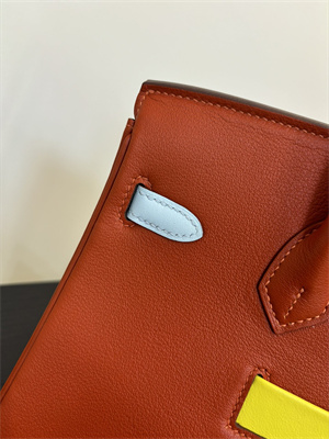 Birkin Colormatic Bag Swift Leather 25/30 Gold/Silver Hardware In CUIVRE, NATA, LIME, BLEU BRUME & CHAI Color HS