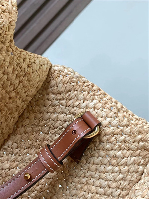 Loewe Mini LOEWE Font tote in raffia Nature