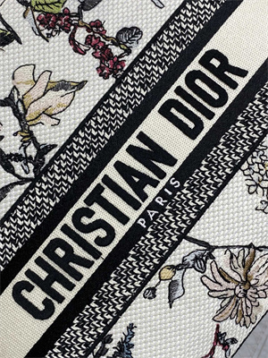 CD Medium Lady D-Lite Bag  Embroidery White