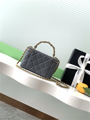 Chanel Vanity with chain Grained Calfskin& Gold-Tone Metal Grey AP4799