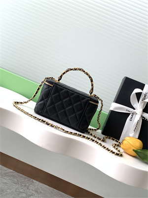 Chanel Vanity with chain Grained Calfskin& Gold-Tone Metal Black AP4799
