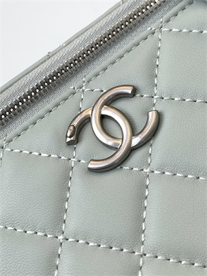 Chanel Vanity Case Lambskin & Silver-Tone Metal Lt Blue AP3940