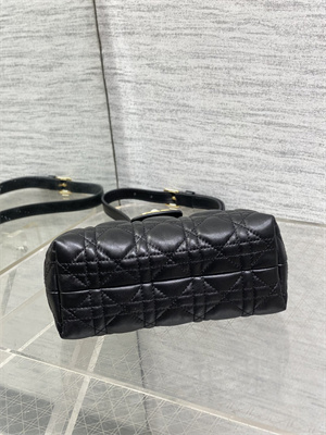 CD Jolie Top Handle Mini Bag Cannage Lambskin Black