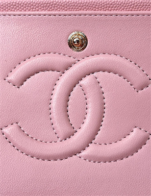 Chanel Medium Classic Flap Bag Grained Calfskin Gold Tone Metal Pink 01112 TOP