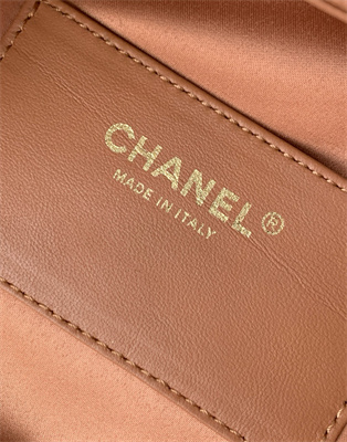 Chanel 25 Medium Handbag Grained Calfskin Gold Tone Metal Brown AS5311