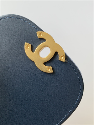 Cha.nel Mini Shopping Bag Kelly Bag Velvet Gold-Tone Metal Dk Blue AS4416