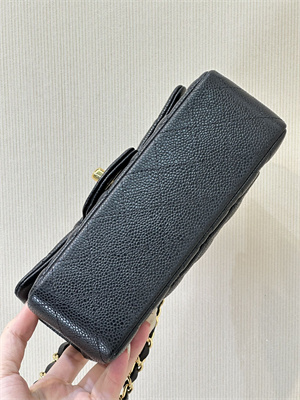 Chanel Mini Classic Flap Bag Grained Calfskin Gold Tone Metal Black Color 01116 TOP