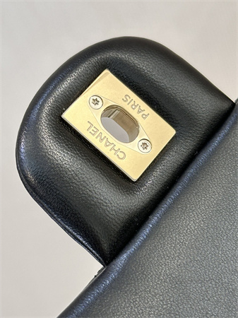 Chanel Small Classic Flap Bag Lambskin Gold Tone Metal Black 01117 TOP