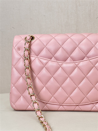 Chanel Small Classic Flap Bag Lambskin Gold Tone Metal Sakura Pink 01117 TOP
