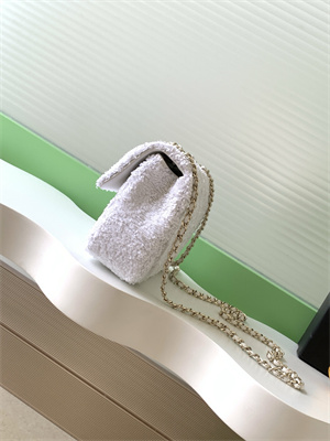 Chanel Mini Flap Bag Sequins & Gold-Tone Metal White AS4298