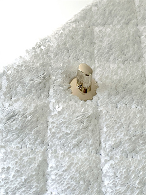 Chanel Mini Flap Bag Sequins & Gold-Tone Metal White AS4298