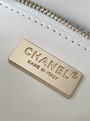Chanel Mini Flap Bag Sequins & Gold-Tone Metal White AS4298