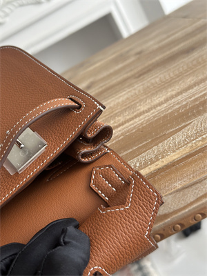 Hermes Jypsiere Togo Leather Silver Tone Metal Gold Color HS