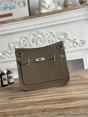 Hermes Jypsiere Togo Leather Silver Tone Metal Etoupe Color HS