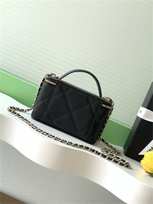 Chanel Long Vanity With Chain Grained Calfskin & Gold-Tone Metal Black AP4933