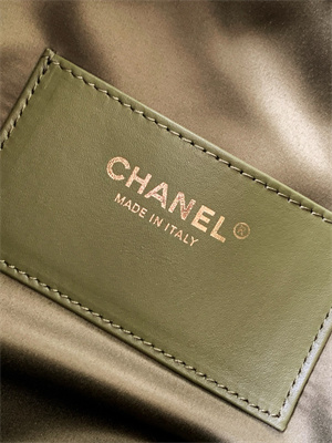 Chanel 25 Small Handbag Suede Gold Tone Metal Green AS5293