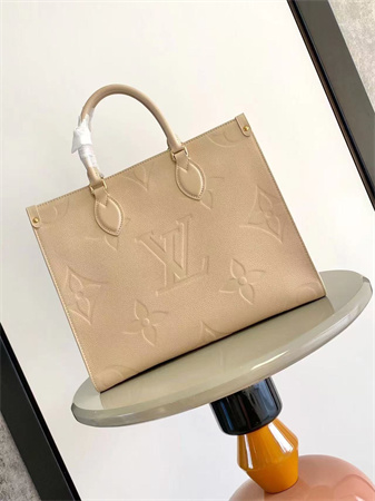L.V ONTHEGO MM Monogram Empreinte Leather Sand M14255