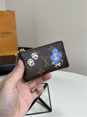 LV Key Pouch Monogram Canvas Monogram Blue Frost M15341