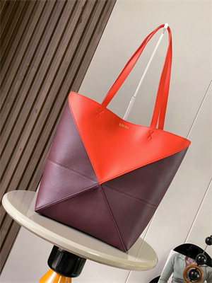 Loewe Medium Puzzle Fold Tote In Shinny Calfskin