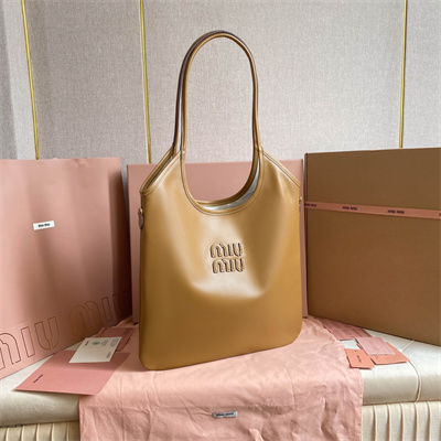 MiuMiu Ivy Leather Bag Cognac Color