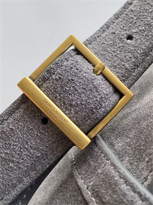 Y.S.L LE 5 A 7 Supple SMALL HOBO BAG In Grey Suede Leather